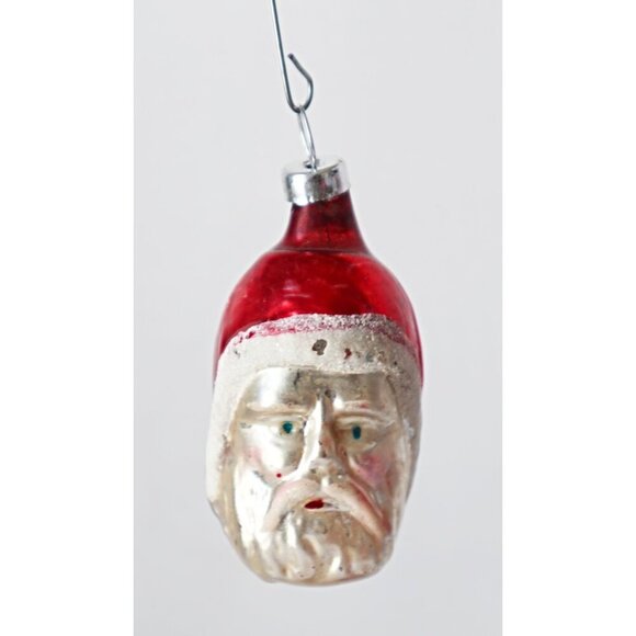 Vintage Mercury Glass Santa Christmas Tree Ornament 1940s - Picture 3 of 6